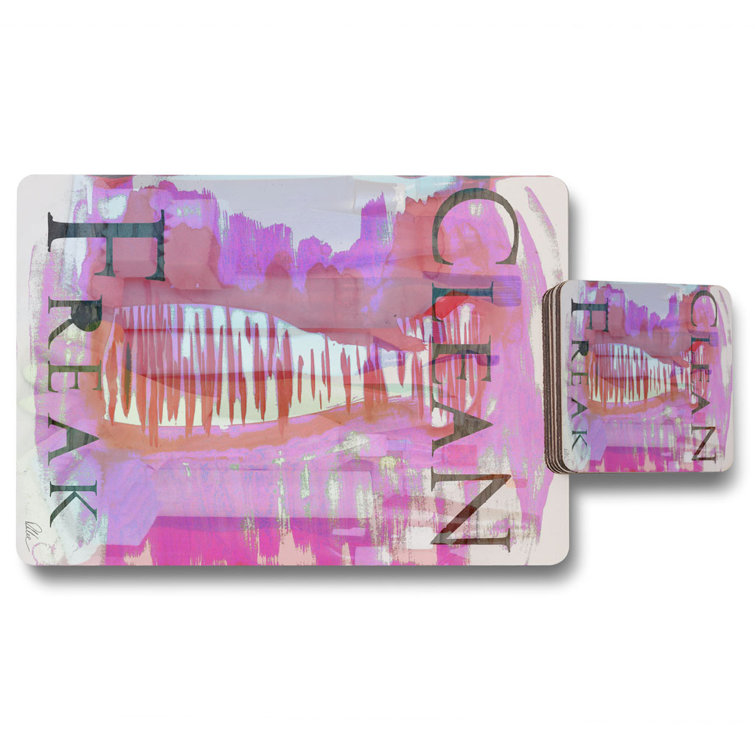 Ebern Designs Clean Freak 12 Piece Cork Placemat and Coaster Set